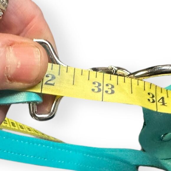 DANCING CACTUS DESIGNS Women’s Turquoise Leather Cowhide Aztec Crossbody Bag - Picture 6 of 6